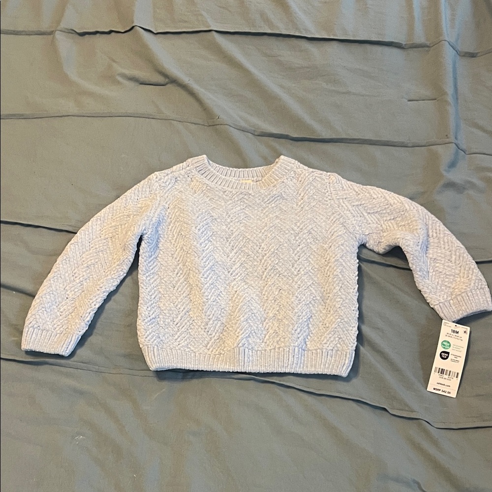 Carter's Cashmere Textured Blue Sweater 18 months NWT